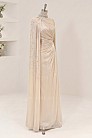 Asimetrik Drapeli Helen Abiye - Gold - MN-5444
