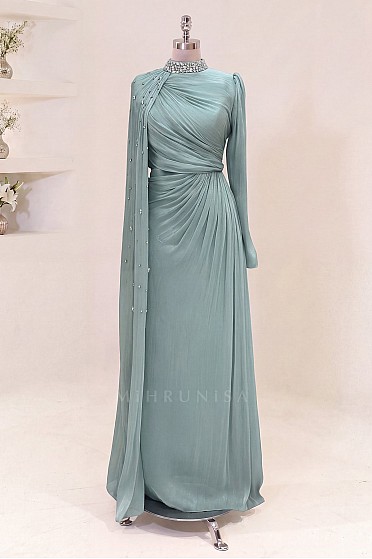 Asimetrik Drapeli Helen Abiye - Mint