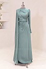 Asimetrik Drapeli Helen Abiye - Mint - MN-5447