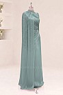 Asimetrik Drapeli Helen Abiye - Mint - MN-5447