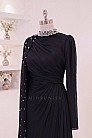 Asimetrik Drapeli Helen Abiye - Siyah - MN-5438