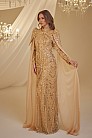 Boncuk İşlemeli Işıl Abiye - Gold - MN-4911