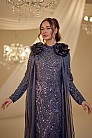 Boncuklu Çiçek Detay Mihrimah Abiye - Antrasit - MN-4923