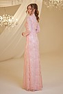 Çiçek Desen Rüya Abiye - Pembe - MN-4909