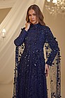 Gül Yaprak Detay Afife Abiye - Lacivert - MN-4903