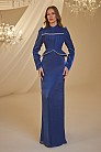 İncili Peplum Detay Efsun Abiye - Lacivert - MN-4945