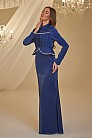İncili Peplum Detay Efsun Abiye - Lacivert - MN-4945