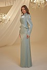 İncili Peplum Detay Efsun Abiye - Mint - MN-4947