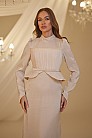 İncili Peplum Detay Efsun Abiye - Vizon - MN-4948