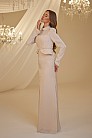 İncili Peplum Detay Efsun Abiye - Vizon - MN-4948