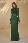 İncili Peplum Detay Efsun Abiye - Zümrüt - MN-4946