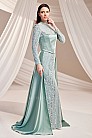 Korse Detaylı Işıltılı Asude Abiye - Mint - MN-5257