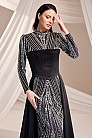 Korse Detaylı Işıltılı Asude Abiye - Siyah - MN-5256