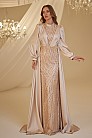 Kuyruklu Saten Kayra Abiye - Gold - MN-4928