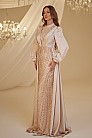Kuyruklu Saten Kayra Abiye - Gold - MN-4928