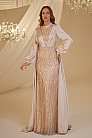 Kuyruklu Saten Kayra Abiye - Gold - MN-4928