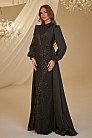 Kuyruklu Saten Kayra Abiye - Si̇yah - MN-4926