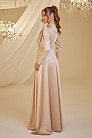 Önü Drape Saten Elif Abiye - Gold - MN-4906