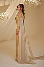 Pelerinli Çiçek Detay Hafsa Abiye - Gold - MN-4915