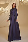 Pelerinli Motif Detay Gülşah Abiye - Lacivert - MN-4937