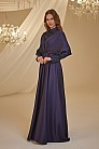 Pelerinli Motif Detay Gülşah Abiye - Lacivert - MN-4937