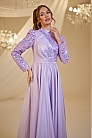 Pileli Payet Abiye - Lila - MN-4932