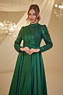 Pileli Payet Abiye - Zümrüt - MN-4933