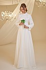 Şifon Helin Abiye - Beyaz - MN-4954