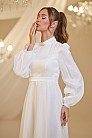 Şifon Helin Abiye - Beyaz - MN-4954