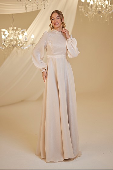 Şifon Helin Abiye - Vizon