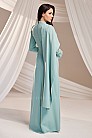 Taş Zincir Detaylı Pelerinli Ayliz Abiye - Mint - MN-5243