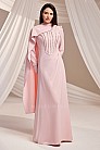 Taş Zincir Detaylı Pelerinli Ayliz Abiye - Pudra - MN-5240