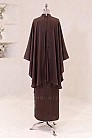 Çiçek Aplikeli Lavena Abiye - Kahve - MN-5406