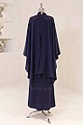 Çiçek Aplikeli Lavena Abiye - Lacivert - MN-5405