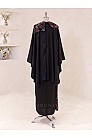 İşlemeli Midi Boy Melora Abiye - Siyah/Bordo - MN-5988