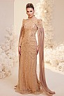 Pelerin Kollu İşlemeli Sabrina Abiye - Gold - MN-5172