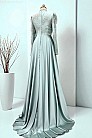 Boncuk Detay Pelerinli Amara Abiye - Mint - MN-5087