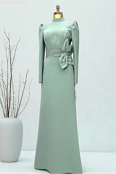 Beli Çiçek Detay Lenaro Abiye - Mint