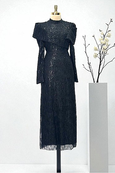 Drapeli Beria Abiye - Siyah