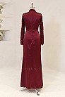 Gül Aplikeli Ravena Abiye - Bordo - MN-5381