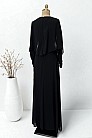 Pelerin Şifon Detay Anjeya Abiye - Siyah - MN-5074