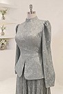 Peplum Kesim Nare Abiye - Mint - MN-5376