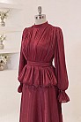 Şifon Livena Abiye - Bordo - MN-5386