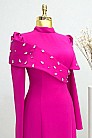 Taş Çakma Detaylı Bronte Abiye - Fuşya - MN-5069