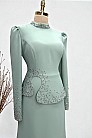 Taş İşlemeli Ayperi Abiye - Mint - MN-5077