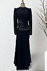 Taş İşlemeli Ayperi Abiye - Siyah - MN-5078