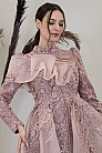Fırfır Detay İşlemeli Sara Abiye - Gül Kurusu - MN-4981