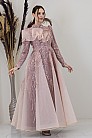 Fırfır Detay İşlemeli Sara Abiye - Gül Kurusu - MN-4981