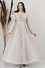 Fırfır Detay İşlemeli Sara Abiye - Taş - MN-4982