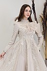 Fırfır Detay İşlemeli Sara Abiye - Taş - MN-4982
